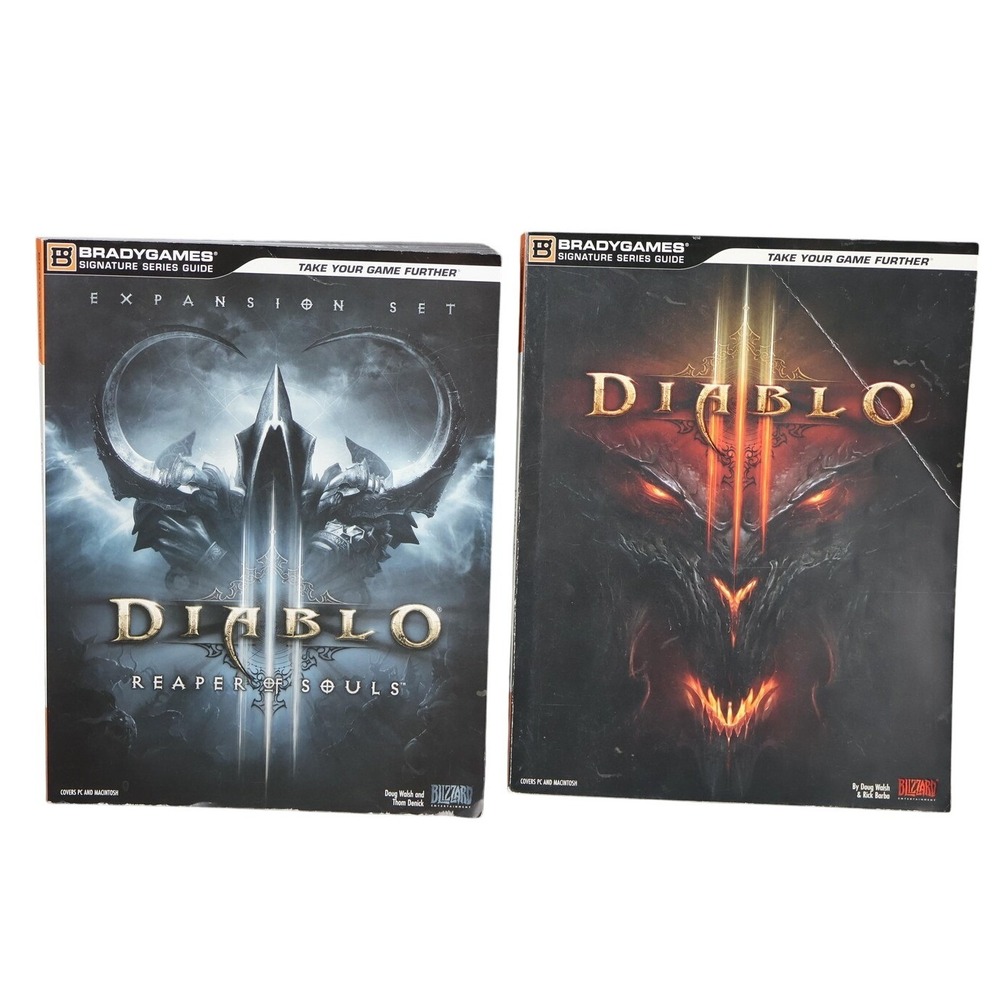 Diablo III & Reaper of Souls BradyGames Strategy Guide Lot of 2 Books‎